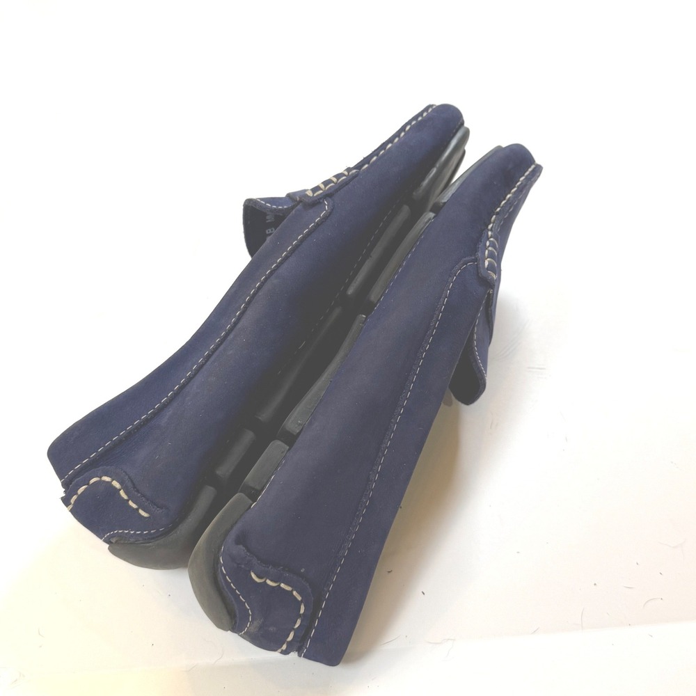 Bruno Magli Navy Blue Suede Driving Loafers Penny Moccasins Size 8 B - Picture 9 of 9